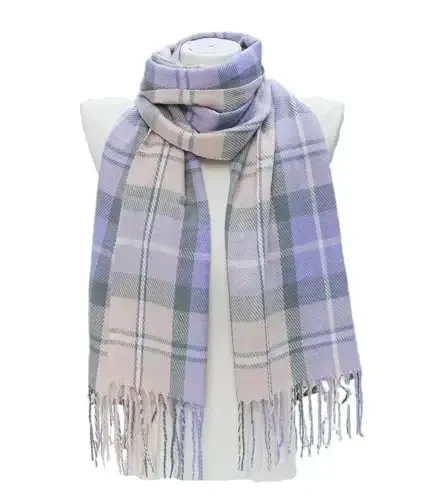 Wander Agio Women's Fashion Scarves Long Shawl Winter Thick Warm Knit Large Plaid Scarf - 3