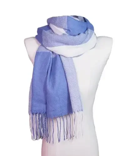 Wander Agio Women's Fashion Scarves Long Shawl Winter Thick Warm Knit Large Plaid Scarf - 4