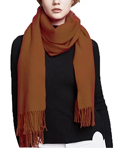 Wander Agio Women's Fashion Scarves Long Shawl Winter Thick Warm Knit Large Plaid Scarf - WANDER