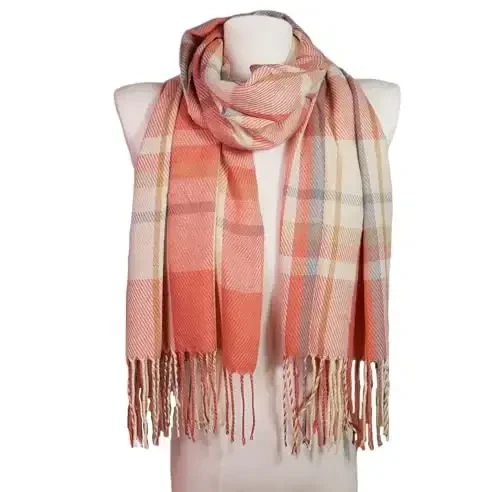 Wander Agio Women's Fashion Scarves Long Shawl Winter Thick Warm Knit Large Plaid Scarf - 3