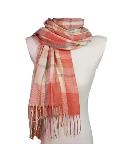 Wander Agio Women's Fashion Scarves Long Shawl Winter Thick Warm Knit Large Plaid Scarf - 4