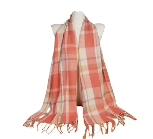 Wander Agio Women's Fashion Scarves Long Shawl Winter Thick Warm Knit Large Plaid Scarf - 5