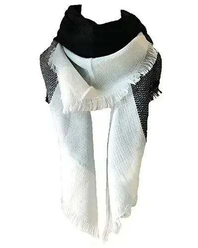 Wander Agio Womens Warm Long Shawl Winter Wraps Large Scarves Knit CasModazoneere Feel Plaid Triangle Scarf - WANDER AGIO