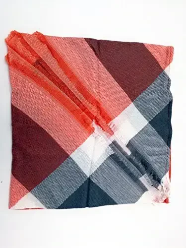 Wander Agio Womens Warm Long Shawl Winter Wraps Large Scarves Knit CasModazoneere Feel Plaid Triangle Scarf - 4