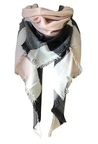 Wander Agio Womens Warm Long Shawl Winter Wraps Large Scarves Knit CasModazoneere Feel Plaid Triangle Scarf 