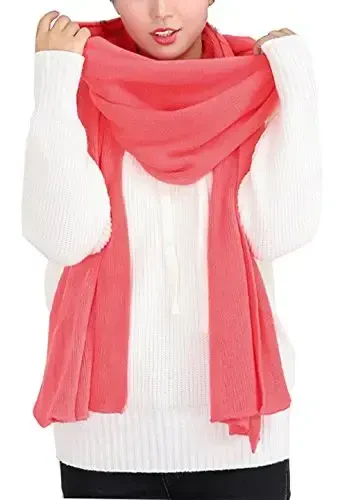 Wander Agio Women's Warm Scarves Long Shawl Winter Warm Large Scarf Pure Color 