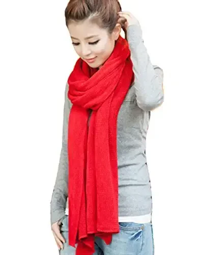 Wander Agio Women's Warm Scarves Long Shawl Winter Warm Large Scarf Pure Color - WANDER AGIO