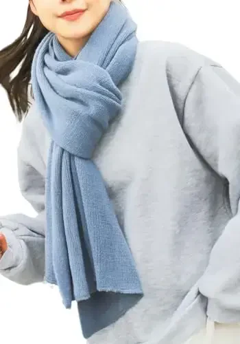 Wander Agio Women's Warm Scarves Long Shawl Winter Warm Large Scarf Pure Color - 2
