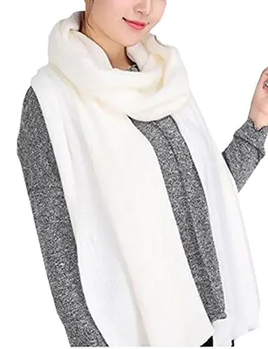 Wander Agio Women's Warm Scarves Long Shawl Winter Warm Large Scarf Pure Color 