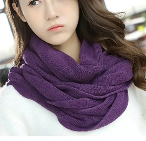 Wander Agio Women's Warm Scarves Long Shawl Winter Warm Large Scarf Pure Color - Wander Agio (1)