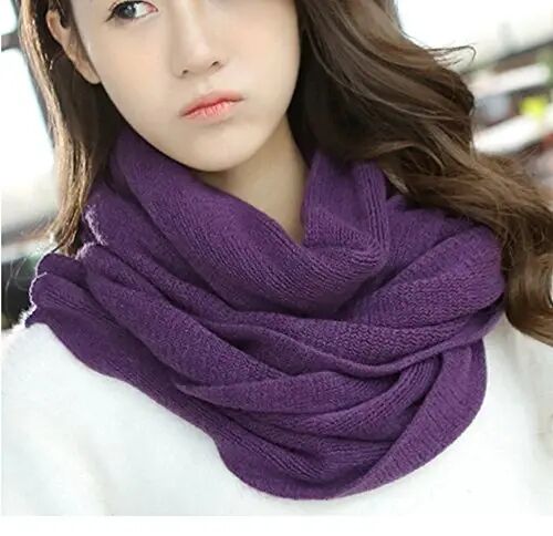 Wander Agio Women's Warm Scarves Long Shawl Winter Warm Large Scarf Pure Color - Wander Agio (1)