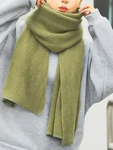 Wander Agio Womens Warm Winter Infinity Scarves Set Blanket Scarf Pure Color - 3