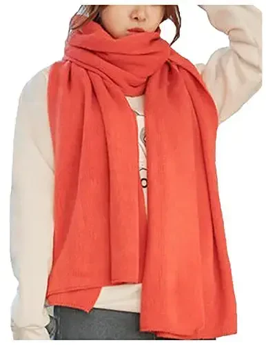 Wander Agio Womens Warm Winter Infinity Scarves Set Blanket Scarf Pure Color - 1