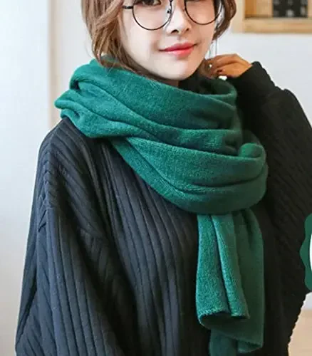 Wander Agio Womens Warm Winter Infinity Scarves Set Blanket Scarf Pure Color - 2