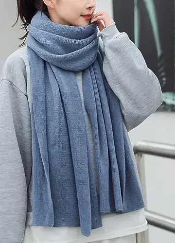 Wander Agio Womens Warm Winter Infinity Scarves Set Blanket Scarf Pure Color - 3