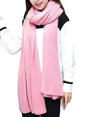 Wander Agio Womens Warm Winter Infinity Scarves Set Blanket Scarf Pure Color - 1