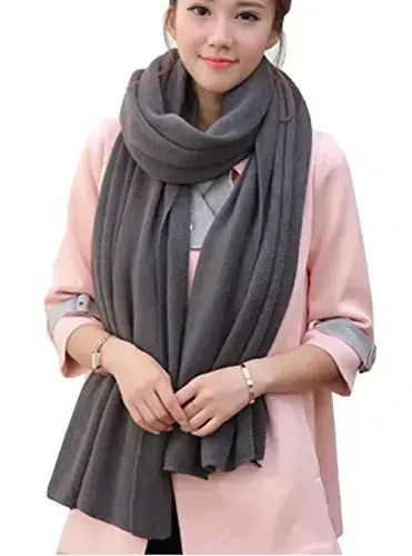 Wander Agio Womens Warm Winter Infinity Scarves Set Blanket Scarf Pure Color - 1