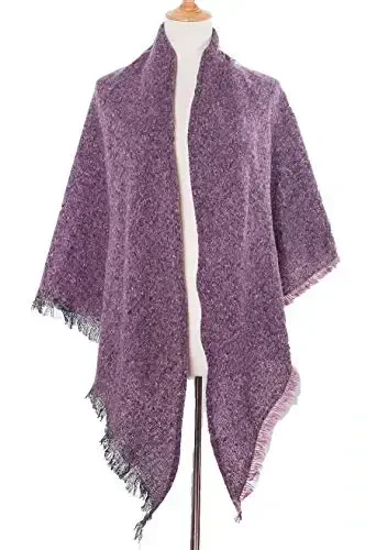 Wander Agio Womens Winter Scarfs Warm Scarf Half Shawls Triangle Scarves Stripe Plaid - 2