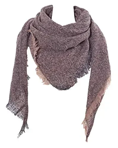 Wander Agio Womens Winter Scarfs Warm Scarf Half Shawls Triangle Scarves Stripe Plaid - 1