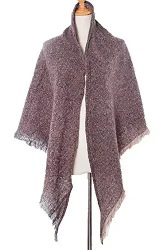 Wander Agio Womens Winter Scarfs Warm Scarf Half Shawls Triangle Scarves Stripe Plaid - MODAZONE (1)