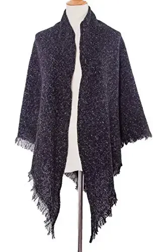 Wander Agio Womens Winter Scarfs Warm Scarf Half Shawls Triangle Scarves Stripe Plaid - 2