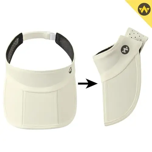 WANDER Sports Sun Visor Hats Adjustable Running Golf Tennis Mesh Folding Cap for Women Men - 2