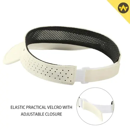 WANDER Sports Sun Visor Hats Adjustable Running Golf Tennis Mesh Folding Cap for Women Men - 4