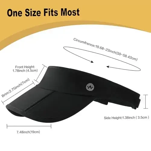 WANDER Sports Sun Visor Hats Adjustable Running Golf Tennis Mesh Folding Cap for Women Men - 3