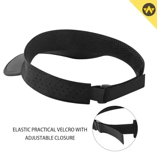 WANDER Sports Sun Visor Hats Adjustable Running Golf Tennis Mesh Folding Cap for Women Men - 4