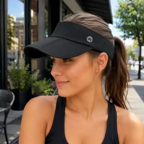 WANDER Sports Sun Visor Hats Adjustable Running Golf Tennis Mesh Folding Cap for Women Men 