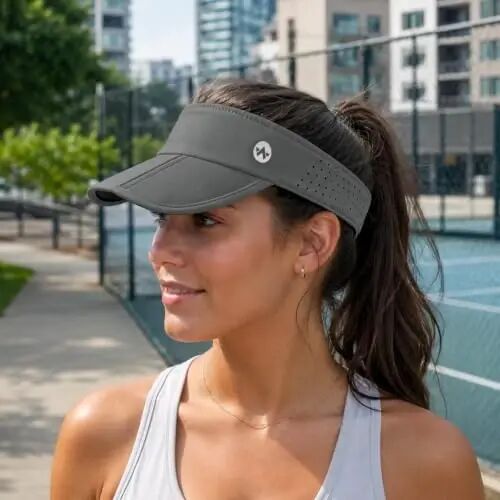 WANDER Sports Sun Visor Hats Adjustable Running Golf Tennis Mesh Folding Cap for Women Men - 5