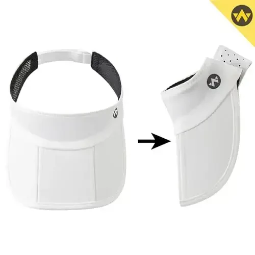 WANDER Sports Sun Visor Hats Adjustable Running Golf Tennis Mesh Folding Cap for Women Men - 2