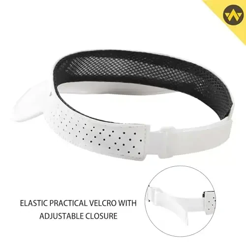 WANDER Sports Sun Visor Hats Adjustable Running Golf Tennis Mesh Folding Cap for Women Men - 4