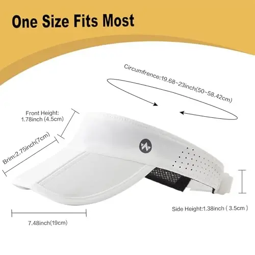 WANDER Sports Sun Visor Hats Adjustable Running Golf Tennis Mesh Folding Cap for Women Men - 9