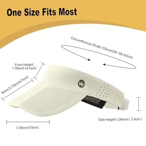 WANDER Sports Sun Visor Hats Adjustable Running Golf Tennis Mesh Folding Cap for Women Men - 3