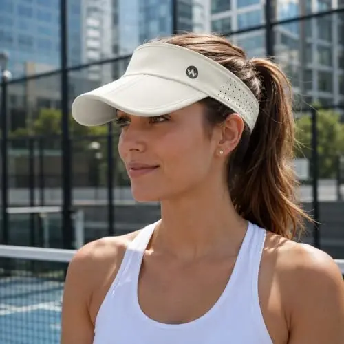 WANDER Sports Sun Visor Hats Adjustable Running Golf Tennis Mesh Folding Cap for Women Men - 1