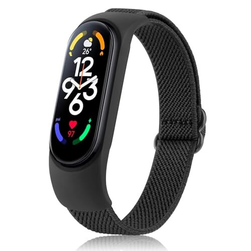 Wanme Bands for Xiaomi Mi Band 5/6 / 7 Strap Women Men, Soft Elastic Sport Strap Compatible with Amazfit Band 5 Replacement Bands Wristband Accessories - 1