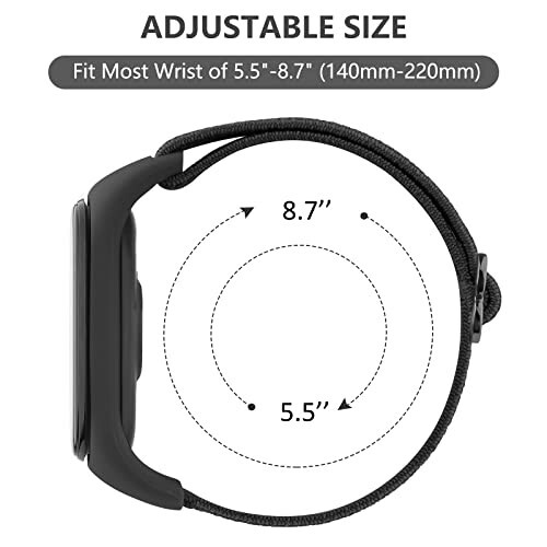 Wanme Bands for Xiaomi Mi Band 5/6 / 7 Strap Women Men, Soft Elastic Sport Strap Compatible with Amazfit Band 5 Replacement Bands Wristband Accessories - 3