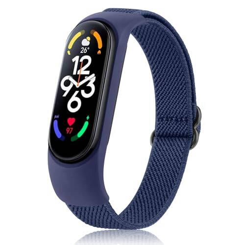 Wanme Xiaomi Mi Band 5/6/7 uchun tasmalar Ayollar Erkaklar uchun, yumshoq elastik sport tasmasi Amazfit Band 5 bilan mos keladigan almashtirish tasmalari bilaguzuk aksessuarlari - 6