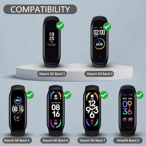 Wanme Xiaomi Mi Band 5/6/7 uchun tasmalar Ayollar Erkaklar uchun, yumshoq elastik sport tasmasi Amazfit Band 5 bilan mos keladigan almashtirish tasmalari bilaguzuk aksessuarlari - 8