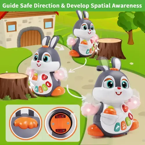 Wanonoo Crawling Bunny Baby Toys, Infant Educational Learning Toys 6+ Months, Tummy Time Toys with Music & Lights, Dancing Baby Toy, 0-6 6-12 12-18 Months Walking Toddler Birthday Gift - 6