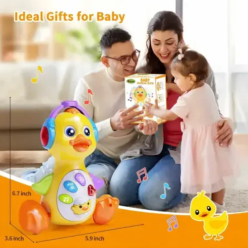 Wanonoo Crawling Duck Baby Toy, Dancing Tummy Time Infant Toys 0-3-6 6-12 12-18 Months with Music & Light, Educational Learning Toys for Toddlers, Birthday Gifts 1 Year Old Boy Girl - 5