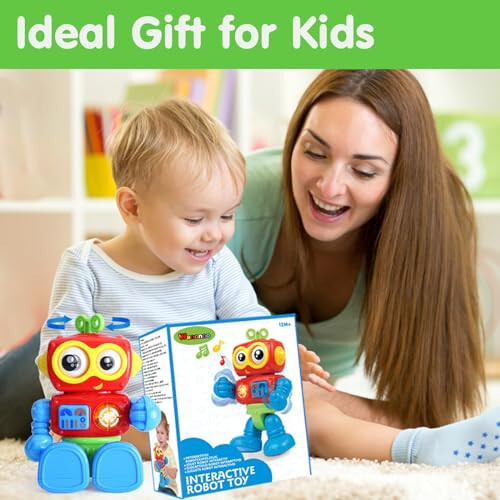 Wanonoo Robot Toys for 1 Year Old Boy 1st Birthday Gift One Year Old Musical Light Up Toys for Toddlers 1-3 Baby Boy Toys 12-18 Months Educational Learning Interactive Kids Outside Airplane Travel Toy - 6