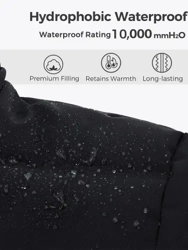 Wantdo Ayollar uchun qishki ko'ylagi Shamol o'tkazmaydigan Puffer palto Issiqlik izolyatsiyalangan Puffer ko'ylagi Kaputli Qora L o'lcham - 4