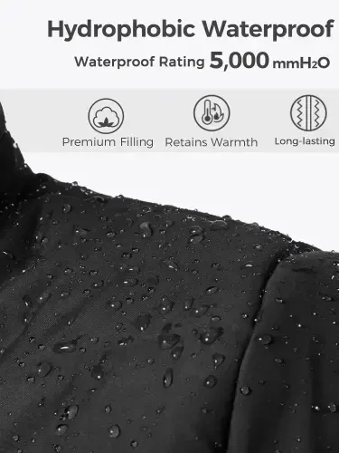 Wantdo Women's Recycled Winter Coat Thickened Winter Jacket Hooded Parka Jacket Black L- - 4