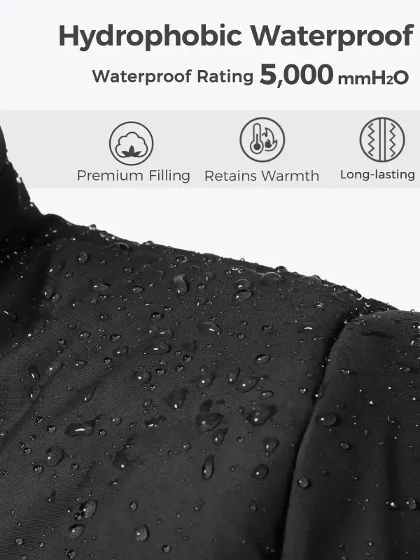 Wantdo Women's Recycled Winter Coat Thickened Winter Jacket Hooded Parka Jacket Black L- - 4