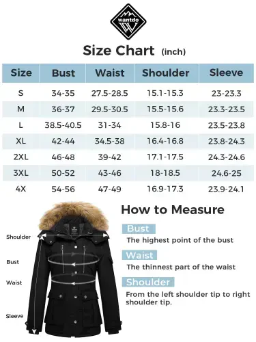 Wantdo Women's Recycled Winter Coat Thickened Winter Jacket Hooded Parka Jacket Black L- - 8