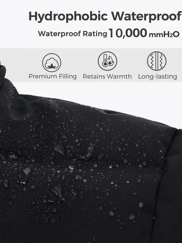 Wantdo Women's Winter Jacket Windproof Puffer Coat Insulated Puffy Jacket with Hood Black Size L - 4