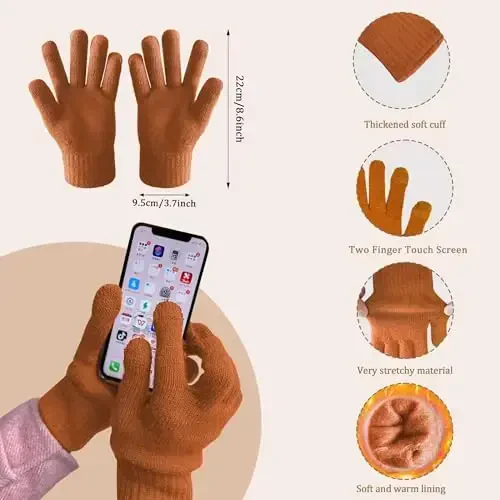 Warm Scarf for Winter Women & Men, Knit Wool Loop Infinity Scarves Thick & Chunky Neck Warmer For Cold Weather U-SY-WS7 - 3