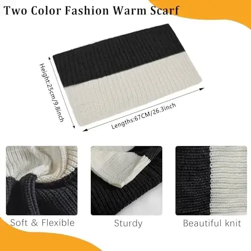 Warm Scarf for Winter Women & Men, Knit Wool Loop Infinity Scarves Thick & Chunky Neck Warmer For Cold Weather U-SY-WS7 - WARM (1)